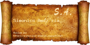 Simonics Amázia névjegykártya